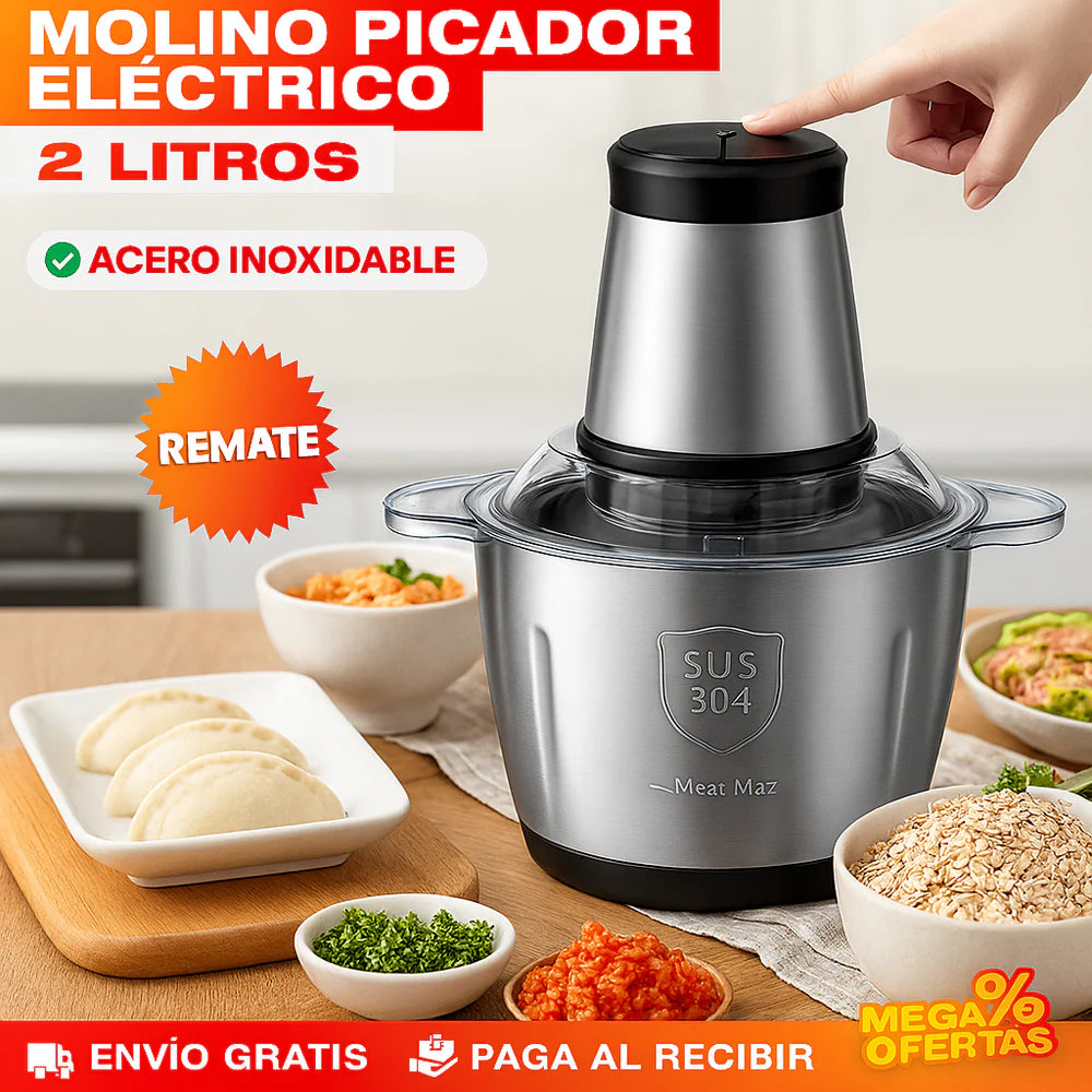 MOLINO PICADOR ELÉCTRICO ACERO INOXIDABLE 2 LITROS 😍😍