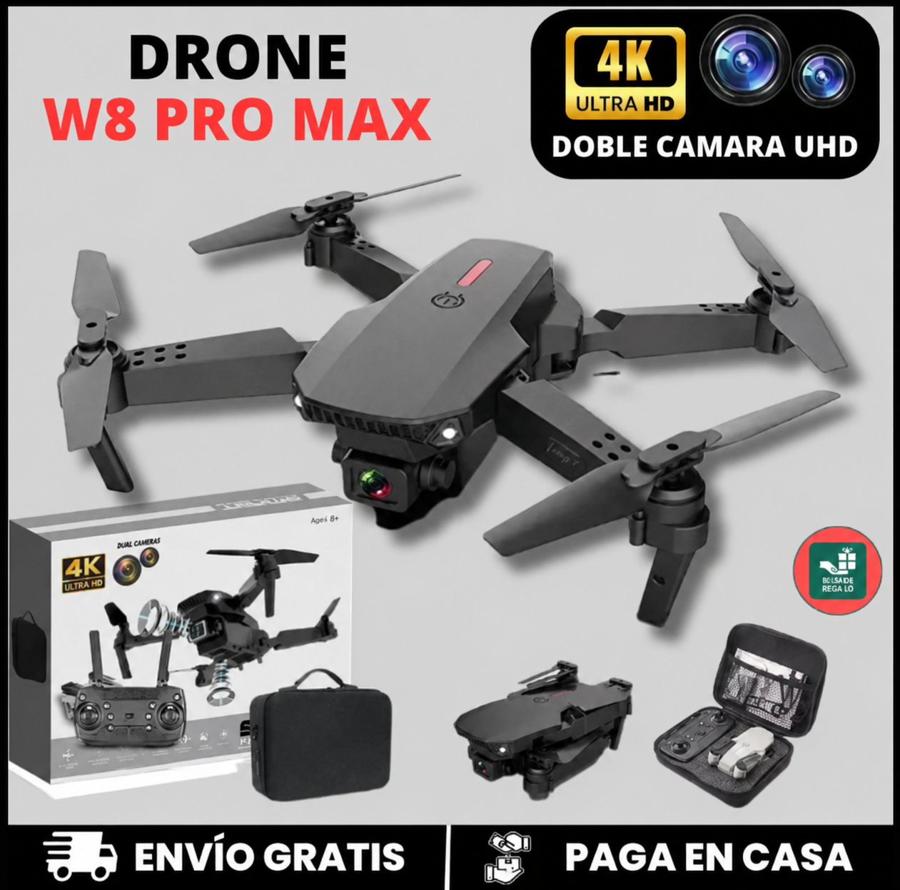 NUEVO DRONE W8 PRO MAX 2025 CON INTELIGENCIA ARTIFICIAL + ESTUCHE DE REGALO 🎁